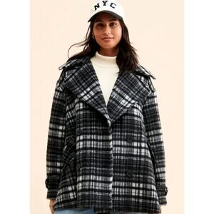 Free People Highlands Wool Peacoat Black Size M